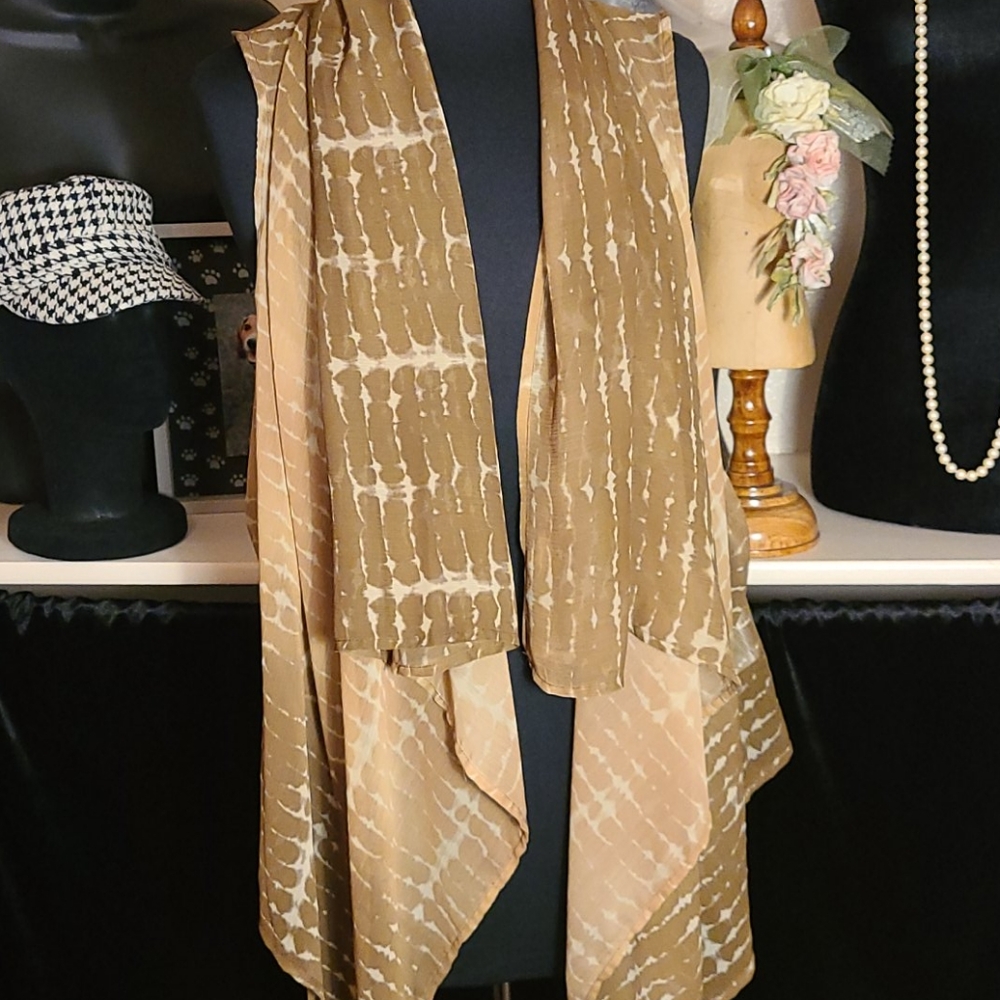 LYS Vest draped in front, Gold/tans/brown (seems Oversized)